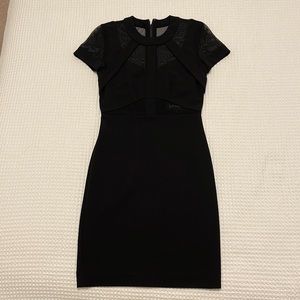 Nicole Miller Black and Sheer Illusion Dress